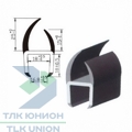 Уплотнитель ПВХ для полотна ворот 18 мм, L-5000 мм, жестко-мягкий, бело-черный, DM08010