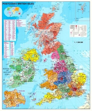 Карта Великобритании по квадратам с держателем 1400х1000 мм