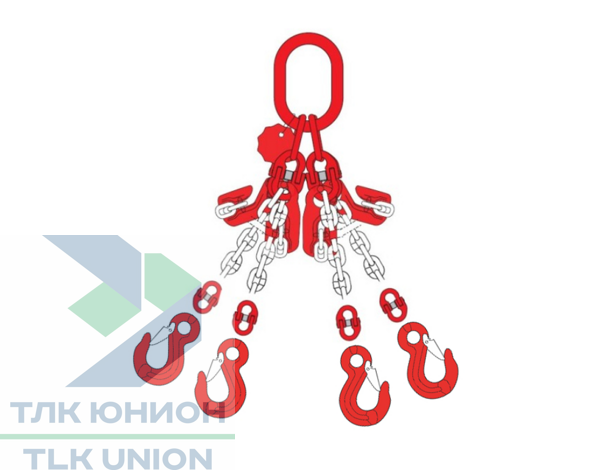 Строп 4СЦ DoKett, крюки OS, крюки-укоротители, 2,36т, 1м, Dolezych 19280604.1