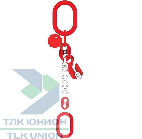 Строп 1СЦ DoKett, крюк-звено AG, крюк-укоротитель, 1,12т, 1м, Dolezych 19330601.1